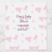 Rosa niedliche Blume Babydusche Aquarell Modernes  Weinetikett (Einzelnes Label)