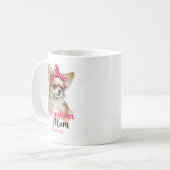 Rosa Niedliche Chihuahua Personalisierte Mama Kaffeetasse (Vorderseite Links)