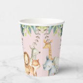 Rosa niedliche Dschungeltiere Mädchen-Dusche Pappbecher (Rechts)