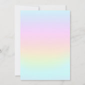 Rosa niedliche Einhorn-Regenbogen-Einladung Geburt Einladung (Rückseite)