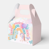 Rosa Niedliche Einhorndinosaurier Regenbogen Gebur Geschenkschachtel (Rückseite)