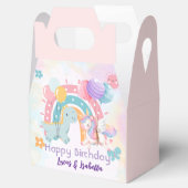 Rosa Niedliche Einhorndinosaurier Regenbogen Gebur Geschenkschachtel (Geöffnet)