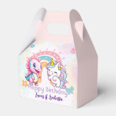 Rosa Niedliche Einhorndinosaurier Regenbogen Gebur Geschenkschachtel (Vorderseite)