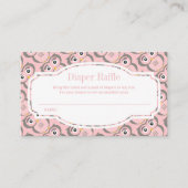 Rosa Niedliche Eule-Windeln Begleitkarte (Vorderseite)