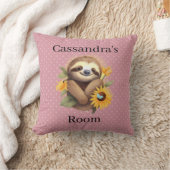 Rosa Niedliche Falte mit Sonnenblumen Kissen (Decke)