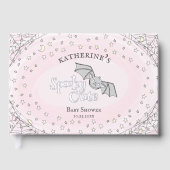 Rosa Niedliche Fledermäuse Halloween Kinderdusche Gästebuch (Vorderseite)