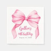 Rosa Niedliche Geburtstag Party Serviette (Vorderseite)