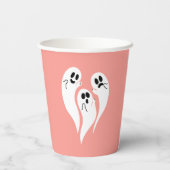 Rosa Niedliche Geister Pappbecher (Rückseite)