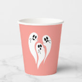 Rosa Niedliche Geister Pappbecher (Vorderseite)
