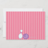 Rosa, Niedliche, gestreifte Bowling-Party Einladun Einladung (Rückseite)