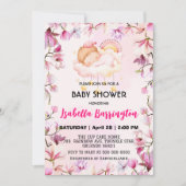 Rosa Niedliche Girl Sweet Dream Blumen baby Dusche Einladung (Vorderseite)