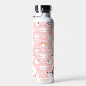 Rosa Niedliche Katzen Personalisiert Kinder Trinkflasche (Rechts)