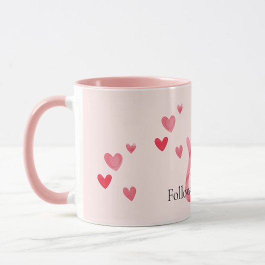 Rosa Niedliche Katzenherzen Tasse (Links)
