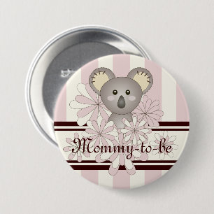 Rosa Niedliche Koala Girl Babydusche Button