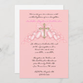 Rosa NIEDLICHE Kommune/Taufe Einladung (Vorne/Hinten)