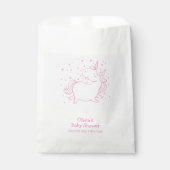 Rosa Niedliche moderne Polka Dot Unicorn Kinderdus Geschenktütchen (Vorderseite)