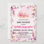 Rosa Niedliche Oktopus Tintenfisch Blume Babydusch Einladung (Vorderseite)