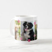 Rosa Niedliche Paw druckt vier Pet-Fotos Kaffeetasse (Vorderseite Links)