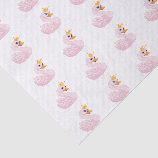 Rosa niedliche Prinzessin schwänzte Weiße Geburtst Seidenpapier (Ausschnitt)