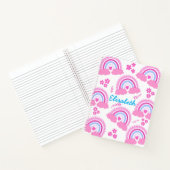 Rosa Niedliche Regenbogen-Blume Personalisiert Mäd Notizblock (Innenseite)