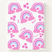 Rosa Niedliche Regenbogen-Blume Personalisiert Mäd Notizblock (Rückseite)