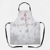 Rosa Niedliche Schneemannsferien Schürze (Vorderseite)