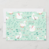Rosa niedliche Schwanenkinder Einladung (Rückseite)