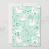 Rosa niedliche Schwanenkinder Einladung (Rückseite)