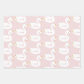 Rosa niedliche Schwanenkinder  Geschenkpapier Set (Vorderseite)