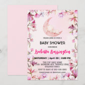 Rosa Niedliche, süße Traumdusche Blume Babydusche Einladung (Vorne/Hinten)