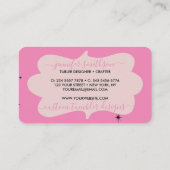 Rosa Niedliche Tumbler-Tasse Visitenkarte (Rückseite)