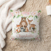 Rosa Niedliche Waldtiere Mädchen Kinderzimmer Kissen (Decke)