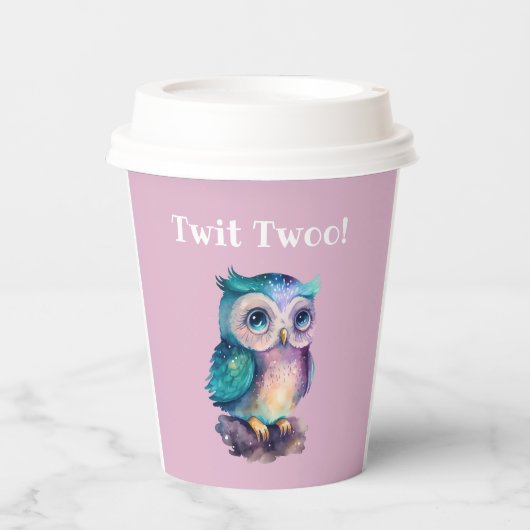 Rosa, Niedliche Waldwälder Pappbecher (Vorderseite)