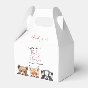 Rosa Niedliche Wasserfarbe Woodland Tiere Kinderdu Geschenkschachtel