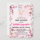 Rosa Niedlicher Ballon Blume Babydusche Kinder Einladung (Vorderseite)