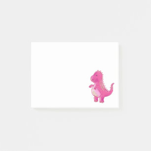 Rosa niedlicher Dinosaurier T Rex   Dino Post-it Klebezettel