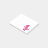 Rosa niedlicher Dinosaurier T Rex | Dino Post-it Klebezettel (angewinkelt)