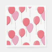 Rosa niedlicher Luftballon. Kindermädchen Geburtsm Serviette (Vorderseite)