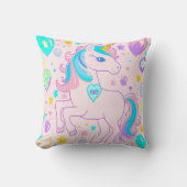 Rosa Niedlicher Regenbogen eingetönt Geburtstagsmä Kissen (Vorderseite)