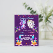 Rosa Niedlicher Regenbogen Einhorndinosaurier 2. G Postkarte (Stehend Vorderseite)