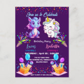 Rosa Niedlicher Regenbogen Einhorndinosaurier 2. G Postkarte (Vorderseite)