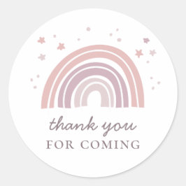 Rosa niedlicher Regenbogen. Kindergeburtstag Party Runder Aufkleber