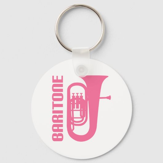 Rosa Niedliches Baritondesign Schlüsselanhänger (Vorderseite)