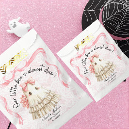 Rosa niedliches Geister kleine Babydusche Einladun Geschenktütchen