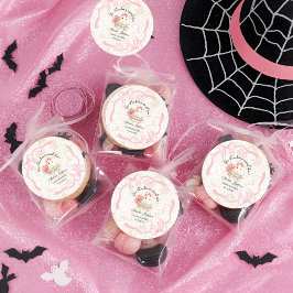 Rosa niedliches Geister kleine Babydusche Einladun Runder Aufkleber