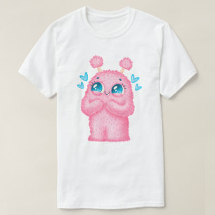 Rosa Niedliches Monstervolk T-Shirt