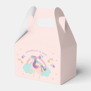 Rosa Niedliches Regenbogen Unicorn Personalisiert Geschenkschachtel