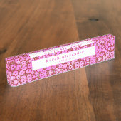 Rosa Niedliches Schreibtischaccessoires für den Bl Namensplakette (Seite)