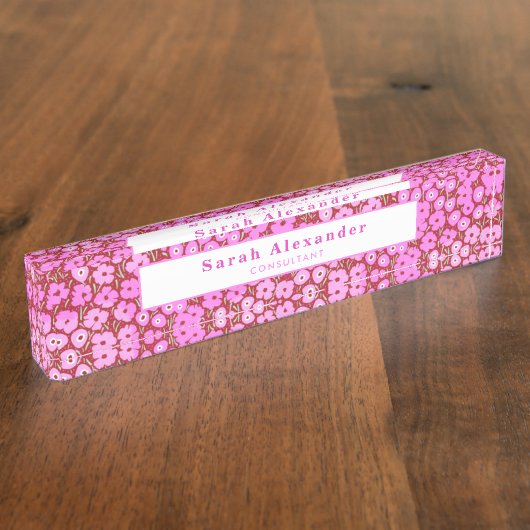 Rosa Niedliches Schreibtischaccessoires für den Bl Namensplakette (Seite)