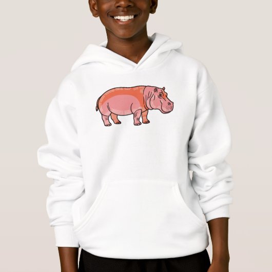Rosa Nilpferd Hoodie (Vorderseite)